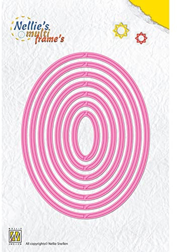 Nellie's Choice Stansmall Oval - 7 Multi Frame Dies och Skärschabloner på 11,7 x 9 cm för Korttillverkning, Pyssel, Scrapbooking, Hantverk - Lämplig för Stansmaskinerk