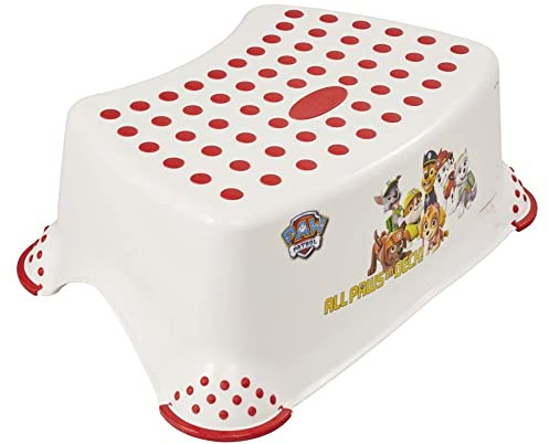 keeeper Paw Patrol Tritthocker, Ab ca. 3 bis ca. 14 Jahre, Anti-Rutsch-Funktion, Tomek, Weiß