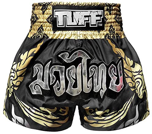 Tuff-ms631-blk, Sporthose, Muay Thai-Shorts, für Kick-, Kampfsport-Training, Fitnessstudio, Größe XL