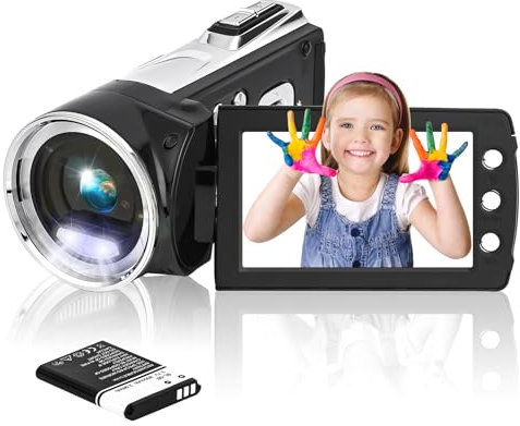 Kid Video Camera Camcorder, Digital Video Recorder 1080P Video Photo /270° Flip Screen /Rechargable Camcorder for Kids/Beginners/Children/Teenagers/Students/The Elderly