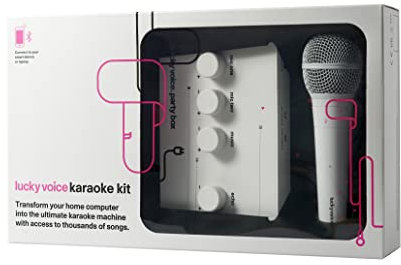 Lucky Voice Bluetooth (New 2022 Version) Karaoke Machine & Microphone for Adults & Kids - White - 10,000 Songs Free Access - Portable Karaoke Machine: Connect to Phone, Tablet, Laptop