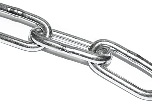 Edelstahlkette Kette Kettenglieder Absperrkette Langgliederkette - 1 Meter 6 mm Rundstahlkette Langgliedrig Meterware rostfrei für Boxsack Hängesessel Verlängerung aus Edelstahl V4A von PRIOstahl
