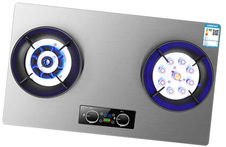 Cuisinière À Gaz Portable Avec 2 Brûleurs, Cuisinière À Flamme Élevée 5,0/5,2 KW, Minuterie De Protection Contre Les Flammes Anti-fuite De Gaz, Cuisinière Indépendante For Le Camping Et L'extérieur (