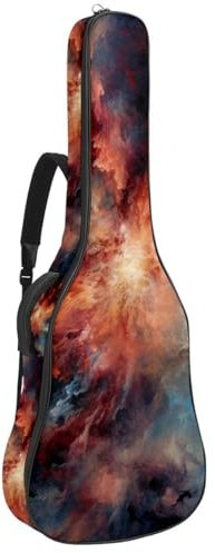 Universell wasserdichte Tasche für Akustikgitarre, effiziente Aufbewahrung für 40/41/42 Zoll Gitarren, Red Galaxy, mehrfarbig, 42.9x16.9x4.7 in, Gitarrentasche