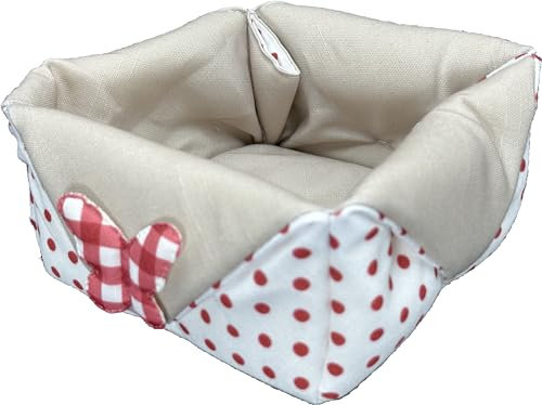 HOME ZEN HOUSEHOLD LINEN Cestino Portaoggetti Portapane Imbottito con Ricamo, 15x15x10 cm, Tessuto Nobile, Stile Shabby Chic Provenzale Tirolese, 3 Modelli, (SHABBY CHIC FARFALLA)