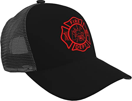 Truckerkeps brandman volontär brandkår hiphop hatt nät baksida baseballkeps tvättade toppade kepsar för fiske sommar utomhus, Basebollkeps 465, M
