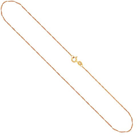 EDELIND Goldkette Damen 333 Echtgold - Singapurkette 1 mm Gelbgold 42cm - 8k Halskette mit Geschenkbox