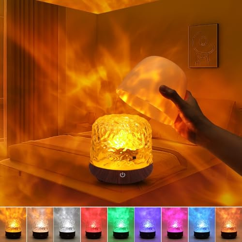 LTXDJ Night Light Bluetooth Speaker, 16 Color Adjustable Touch Ocean Lamp | Star Projector for Kids Bedroom Bedside Lamps, Ocean Wave Northern Lights, Brightness Crystal Lamp RGB-Night Light Speaker