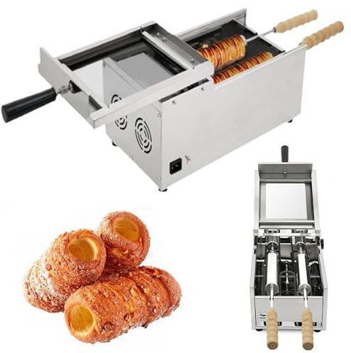 Horno eléctrico de 1500 W para hacer pasteles tipo chimenea - Horno húngaro con 2 rodillos para cake pops, parrilla comercial para panecillos, ideal para restaurantes y catering