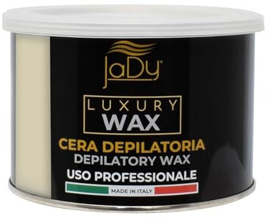 JaDy - Cera Depilatoria Zinco | Uso Professionale e Domestico | Delicata su Pelle Sensibile | Fragranza Avvolgente | Made in Italy, 400ml, Bianca, Luxury Wax (1)