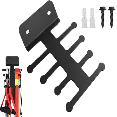 Weqizuerqi Soporte de banda de resistencia, organizador de metal para cargas pesadas y multifunción, equipo de fitness, soporte de pared de metal, para organizar rutina de entrenamiento, entrenamiento
