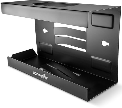 Poppstar Dispenser magnetico per guanti per montaggio a parete (forza di adesione: 4 kg, lunghezza: 25,5 cm, larghezza: 15 cm, altezza: 10,4 cm), nero
