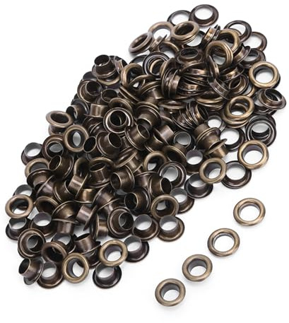 Qcwwy 6mm Ottone Doppio Occhiello Rivetto Cavo Strumento per Rivetti Confezione da 100 Occhielli in Metallo per Pelle Artigianale Abbigliamento Scarpe 6mm Ottone Doppio Occhiello Rivetto Cavo (Bronzo)