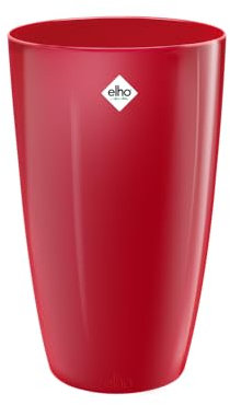 Elho Brussels Diamond Rond Haut 27 - Pot De Fleurs pour Intérieur - Ø 27.0 x H 44.1 cm - Rouge/Lovely Rouge