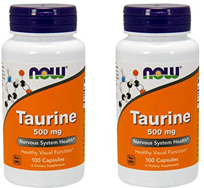 NOW Foods Taurine 500 mg Caps, 2 pk