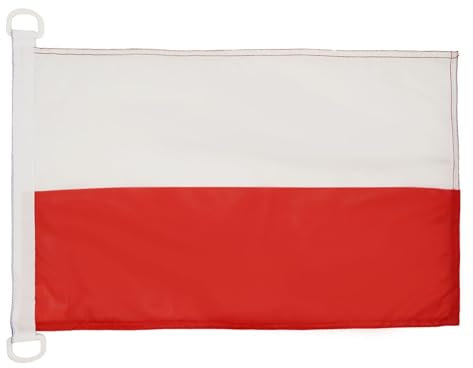 AZ FLAG - Drapeau Pologne - 45x30 cm - Pavillon Nautique Polonais Spécial Bateau Et Extérieur En Maille Bloquée Avec Anneaux Plastiques Intégrés - 30g
