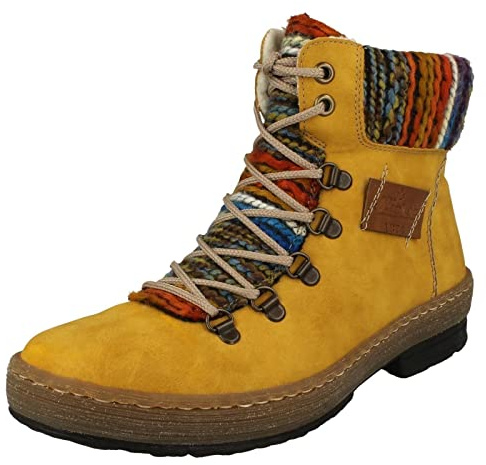Rieker Women's Damen Stiefel Gelb Chelsea Boot, 4 UK