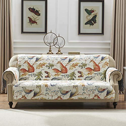 Greenland Home Willow Reversible Slipcover - Furniture Protector - Sofa - Natural