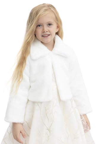 Lilax Girls Cozy Faux Fur Bolero Dress Coat