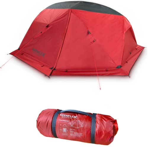 KeenFlex 1-2 Personen Camping Zelt Doppelwandig Ultraleicht (2P Red)