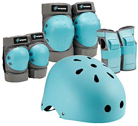 S SPOFINE Kids Bike Helmet, Toddler Helmet for Youth Adult, Knee Pad Elbow Pad Wrist Guard Protective Gear Set for Skateboard, Bike, Skating, Cycling