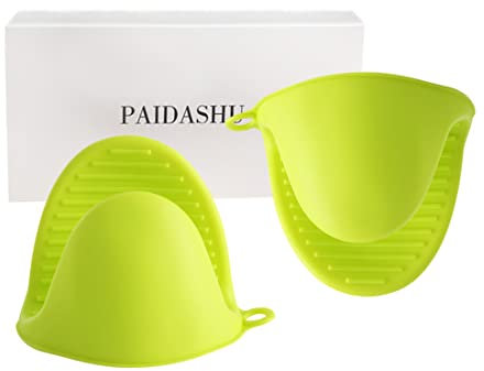 Guanto da cucina spesso in silicone resistente al calore, per cottura, barbecue, grigliate e grigliate (verde 2)