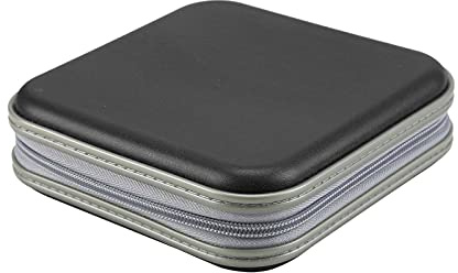 CD Wallet - 40 Disc CD DVD Case Storage Album Bag Wallet - Hand Strap Zip-Lock Disk Storage Holder Protector Travel Case Organizer - CD DVD Disc Storage Boxes for Collection and Travel (Black)
