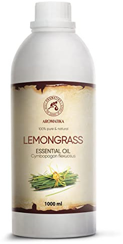 Zitronengras Öl 1000ml - Cymbopogon Flexuosus - Indien - Natürlich & Rein - Lemongrasöl Ätherisches - für Aromatherapie - Aroma Diffuser - Duftlampe - Raumduft - Lemongrass Essential Oil