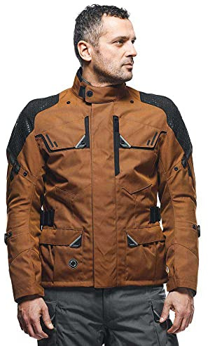 Dainese - Ladakh 3L D-Dry Jacket, Giacca Moto Touring Impermeabile, Protezioni su Spalle e Gomiti, 4 stagioni, Giacca da Moto per Uomo, Monk's-Robe/Nero, 58