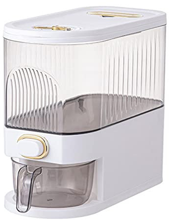 Distributore automatico di riso,Distributore di fagioli con misurino - Contenitore per cereali con lancetta delle ore, distributore di alimenti sigillato Organizzazione della cucina per riso, fagioli,