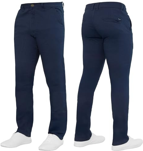 989Zé ENZO Raw Denim Pantalon chino extensible pour homme Coupe ajustée
