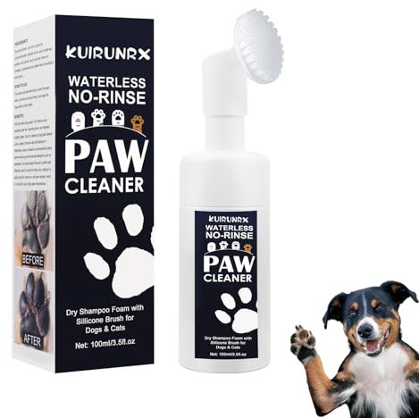 KUIRUNRX® Pfotenreiniger Für Hunde, Pet Foot Cleaner Foam, Rinse-free Puppy Paw Cleaner, Hundepfoten Reinigungsschaum, Reinigungsschaum Für Haustierklauen, Badepflege Mit Fußreinigungs Silikonbürste