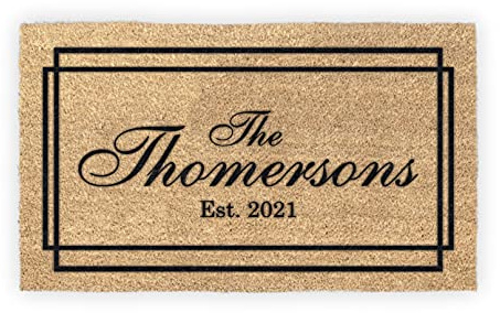 MRC Wood Products Personalized Last Name Coir Coconut Husk Doormat Door Mat 18x30 or 24x36 (24x 36)