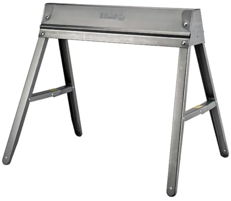PRO SOURCE Folding Steel Sawhorse: Sturdy Space Saving Design, One Saw Horse, 1000 Pound Capacity, 29 High x 31 Long