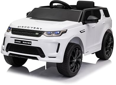 Baroni Toys Macchina Elettrica per Bambini Land Rover Range Rover Baby car Elettrica Full Optional Bianca, Auto Telecomandata con Sedile e Porte Apribili, Doppio Motore 12V, Carico 25 Kg