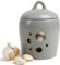 BosilunLife Knoblauch Keeper für Theke, 21 oz Keramik Knoblauch Aufbewahrungstopf mit Deckel, Knoblauch Halter Arbeitsplatte für Küche, halten Knoblauch Nelken länger frisch, Grau