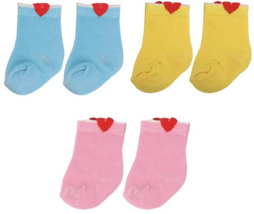 GXGM Niedlich Puppen Söckchen, für Puppen und Kuscheltiere der Größe 28-35 cm, Liebe, 3 Paar