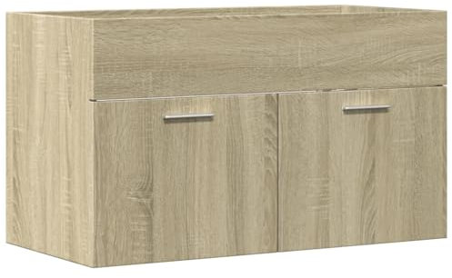 vidaXL Mueble de Lavabo de baño Madera Roble Sonoma 90x38,5x46 cm