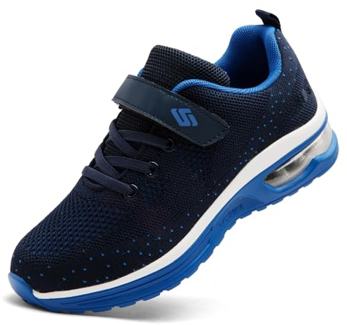 Unitysow Kids Trainers Boys Girls Walking Sneakers Athletic Running Shoes Childrens Lightweight Breathable Tennis Sports Shoes,Blue,3 UK