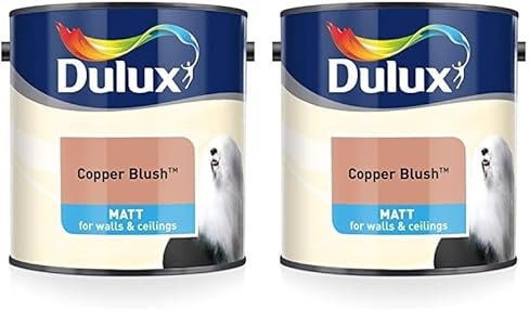 Dulux Matt Emulsion Paint For Walls And Ceilings - Copper Blush 2. 5 Litres (Pack of 2)