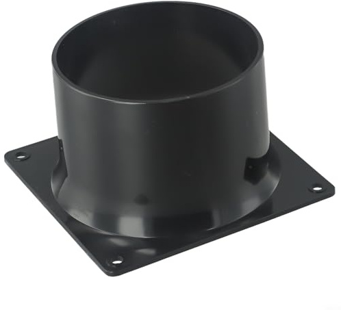 Yhenlovtt Raccord à bride murale en ABS pour tuyau de ventilation et conduit d'air, raccord rond de 75 à 120 mm, flux d'air lisse, matériau haute résistance, raccord noir pour intérieur (100 mm)