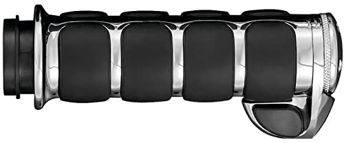 Kuryakyn 6228 Premium ISO Handlebar Grips with Standard Throttle Boss for Electronic Throttle Control: 2008-19 Harley-Davidson Motorcycles, Chrome, 1 Pair