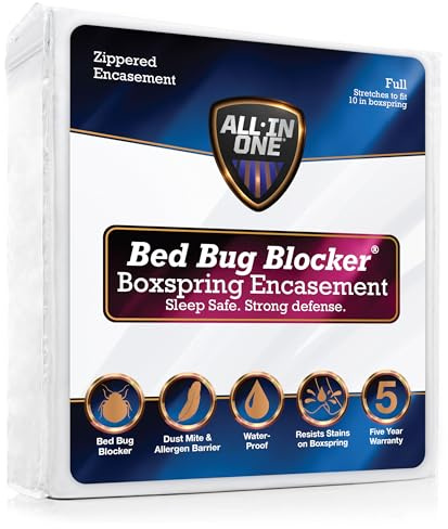 Bed Bug Blocker Sistema di bloccaggio Non Tessuto Zip cimici, White, Completo