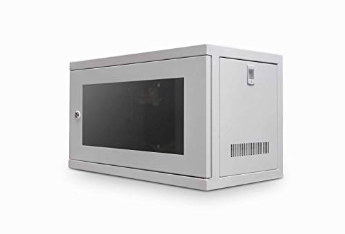 LMS Data 6U 300mm Deep Data Cabinet, Wall Mounted, 19 Rackmount (550x300x320mm), Wall Enclosures Cabinet for SMA Applications, Mount Rack, IT Data Network Equipment with a Front Door Lock.