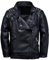 LAUSONS Kinderkragen Motorrad Lederimitat Mantel Jungen Kunstleder Jacke Bikerjacke mit Nieten Schwarz DE 110-116(Herstellergröße 110)