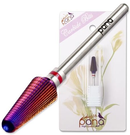 PANA USA 3/32” Purple Tornado Nail Carbide Drill Bit - Fast Remove for Acrylic or Hard Gels Remover Professional Manicure Pedicure Rotary Tool- Fine