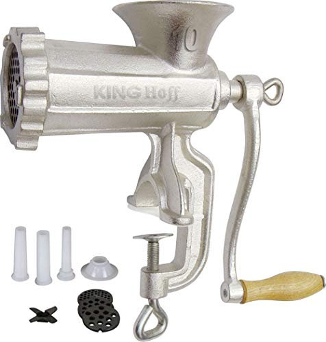 Haushalt International - Picadora de carne (hierro fundido, con accesorios, tamaño 10 Kinghoff KH-1428.
