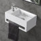 Solid Surface Waschbecken + Handtuchhalterung Hahnloch Links 36x20x16cm