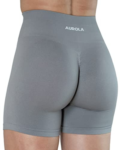 AUROLA Workout Shorts Women Pantaloncini da Yoga, Grigio Gabbiano, XS Donna
