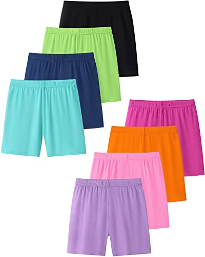 Domee Leggings Cortos Ciclista Boxer Pantalón Niña Pack de 8 Colores Dulces 7-9 Años (Fabricante Talla 150)